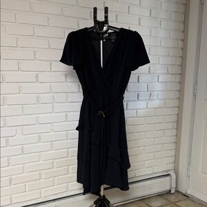 Chic Black Midi Wrap Dress